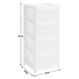 Argos Home 4 drawer plastic storage tower white (British brand)