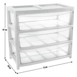 Argos Home plastic drawers extra wide gloss white 3 drawer (British brand)