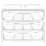 Argos Home plastic drawers extra wide gloss white 3 drawer (British brand)