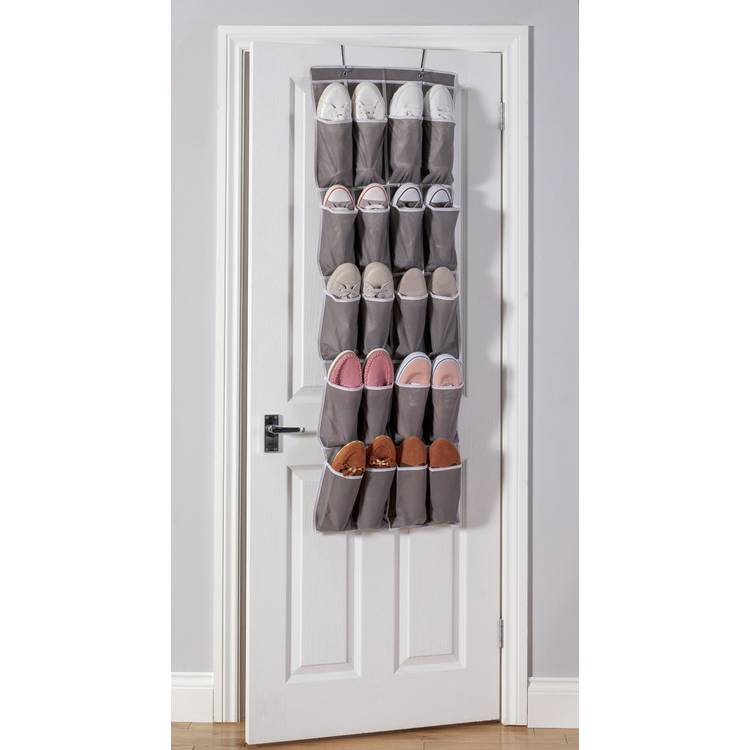 Argos Home overdoor shoe storage grey white 20 pockets, imported from the UK