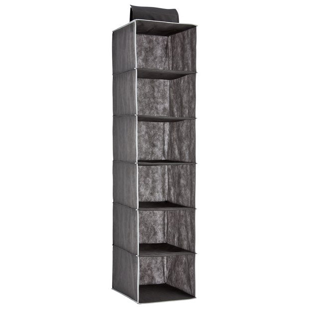 Argos Home hanging storage 6 shelf grey and white - British product