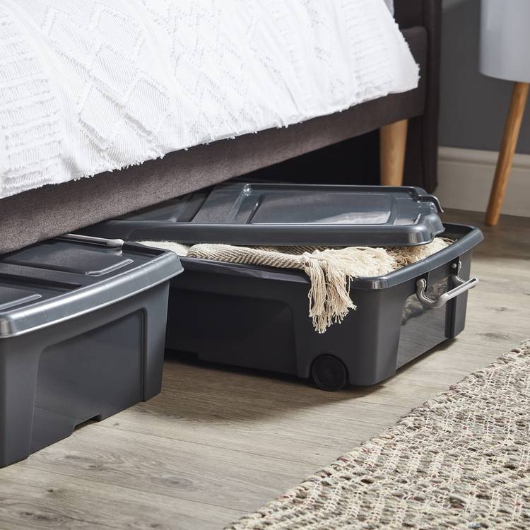 Strata wheeled underbed storage box 35L recycled plastic, UK version