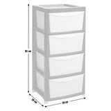 Argos Home plastic storage tower black 4 drawer - British product