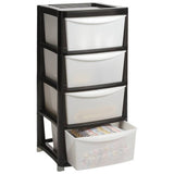 Argos Home plastic storage tower black 4 drawer - British product