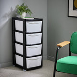 Argos Home plastic storage tower black 4 drawer - British product
