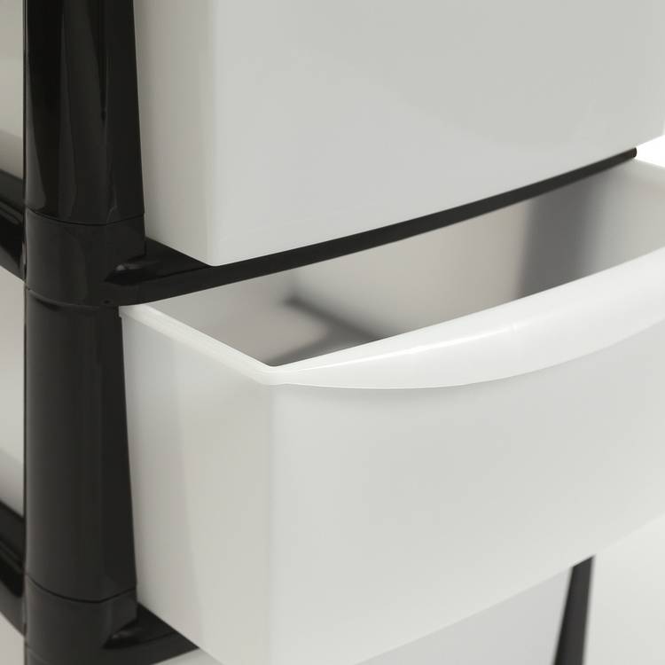 Argos Home plastic storage tower black 4 drawer - British product