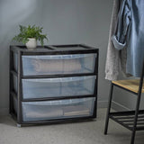 Argos Home 3 drawer gloss plastic storage unit - British product
