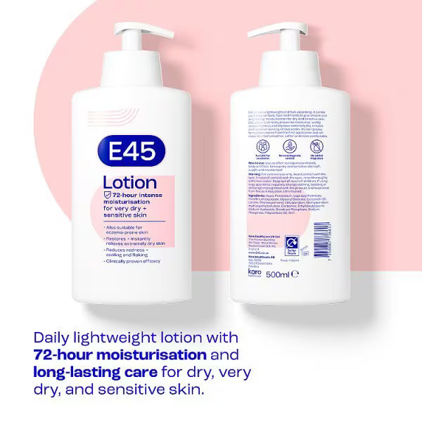 E45 Moisturiser Body Lotion for Dry & Sensitive Skin 1L