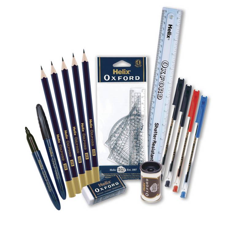 Oxford filled 18 piece pencil case, imported from the UK