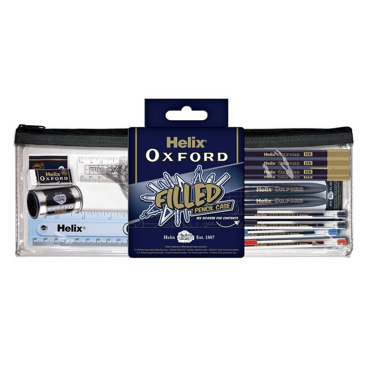 Oxford filled 18 piece pencil case, imported from the UK