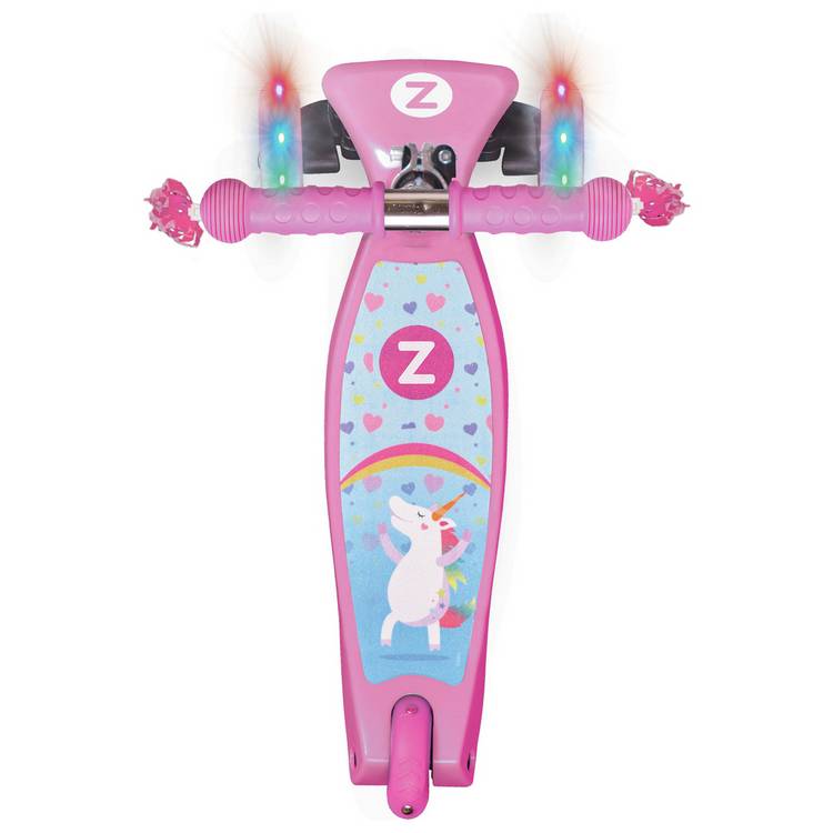 Zinc Safari Unicorn Light Up 3 Wheel Scooter - British product