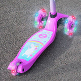 Zinc Safari Unicorn Light Up 3 Wheel Scooter - British product