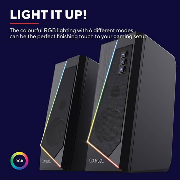 Trust Zoxa GXT609 PC speaker set in black (British brand)