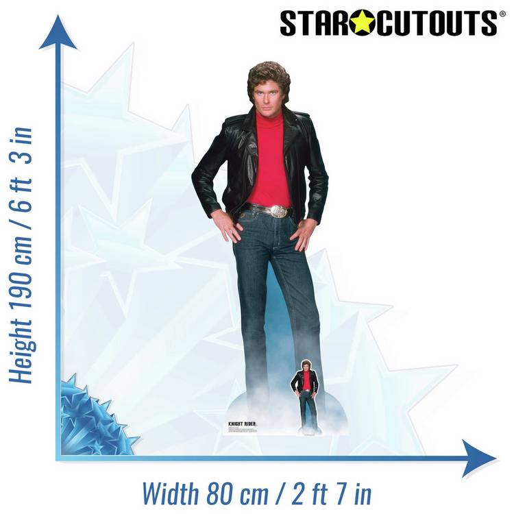 Knight Rider David Hasselhoff cardboard cutout life-size 190cm, UK version