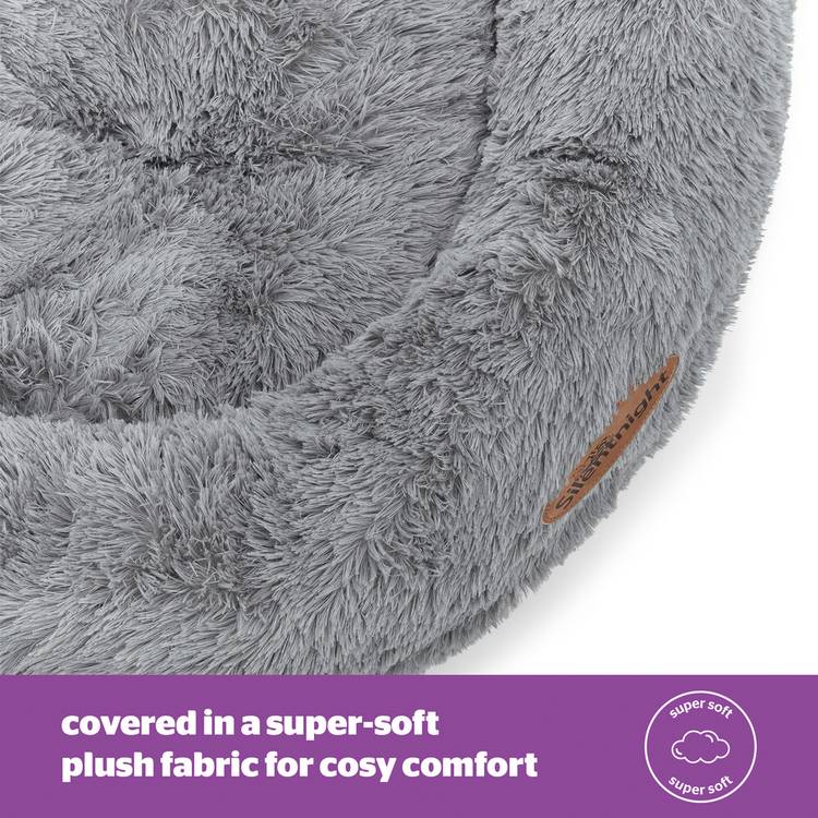 Silentnight donut dog bed grey medium, imported from the UK
