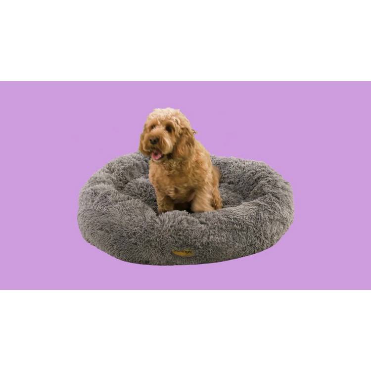 Silentnight donut dog bed grey medium, imported from the UK