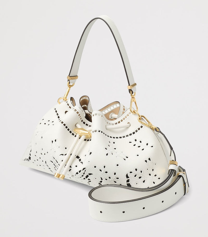 Jimmy Choo medium Cinch cut-out leather bucket bag, imported from the UK