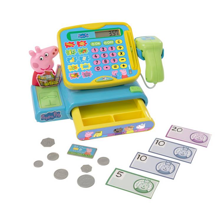 Peppa Pig cash register and basket shopping set (British brand)