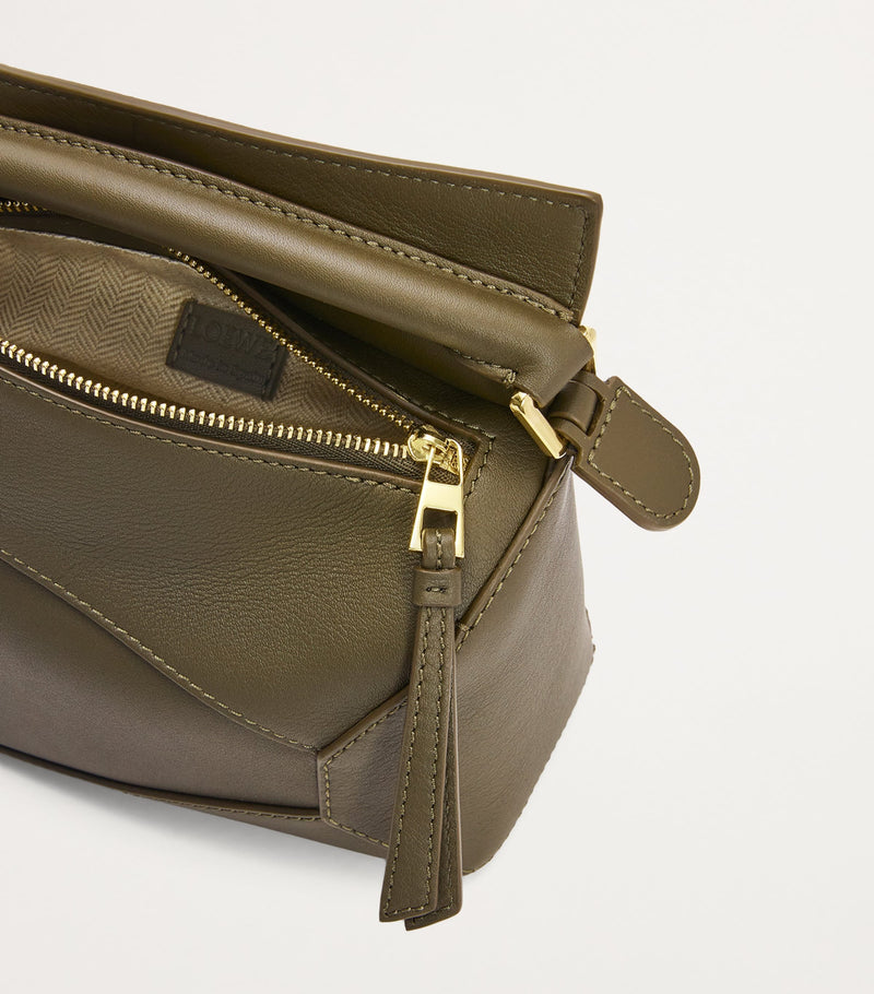 LOEWE Mini Puzzle Edge calfskin leather top-handle bag, imported from the UK
