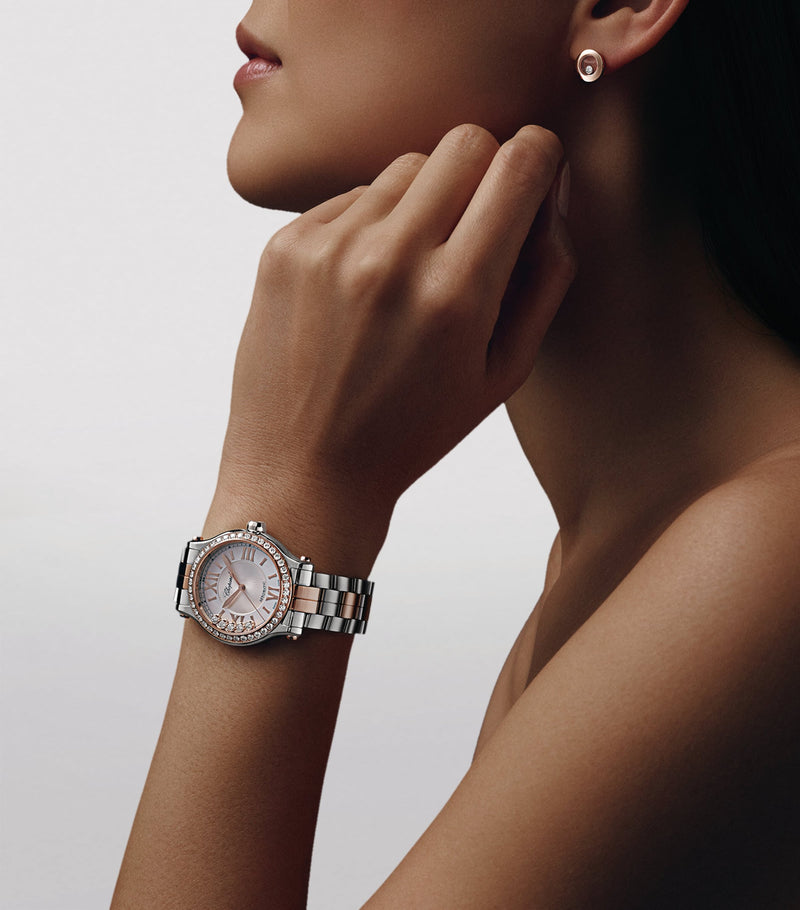 Chopard Happy Sport Automatic Watch rose gold stainless steel 33mm (British brand)