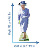 Star Cutouts life-size Queen Elizabeth 2 lilac cardboard cutout (British brand)
