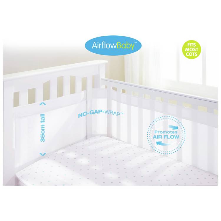 BreathableBaby 4 sided airflow cot liner white - British product