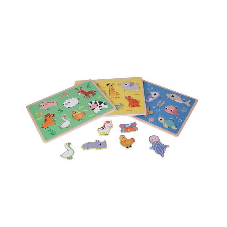 Chad Valley wooden puzzles 3 pack for toddlers, imported from the UK