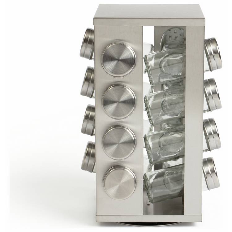 Habitat stainless steel revolving spice rack with 16 jars, UK version