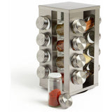 Habitat stainless steel revolving spice rack with 16 jars, UK version
