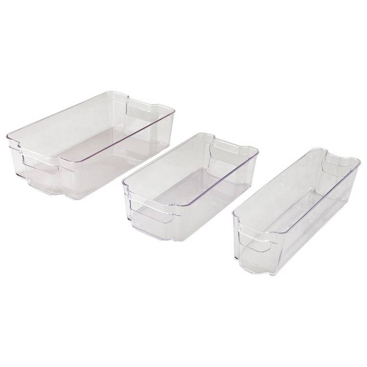 Argos Home Storage Set three plastic containers (British brand)