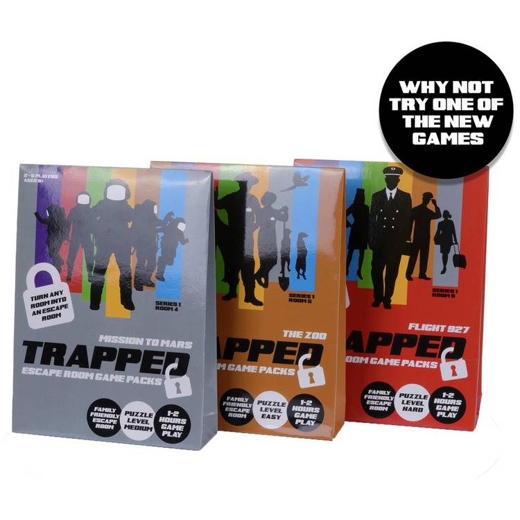 Trapped escape room game Flight 927, imported from the UK