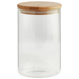 Argos Home round glass jar with bamboo lid 1 litre (British brand)