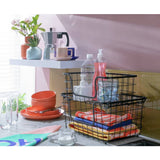 Argos Habitat Pack of 2 Stackable Storage Baskets with Label Slot - Black- Buy online at McGrocer