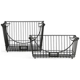 Habitat pack of 2 black storage baskets with label slots, UK version
