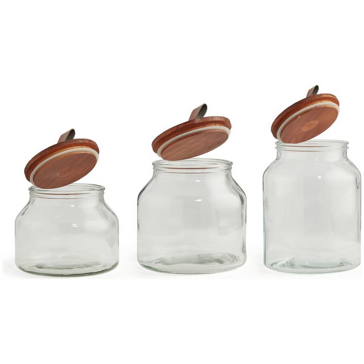 Habitat glass jar set three sizes (British brand)
