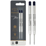 Parker black ball pen refill pack of 2 (British brand)