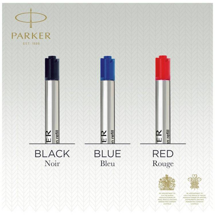 Parker black ball pen refill pack of 2 (British brand)