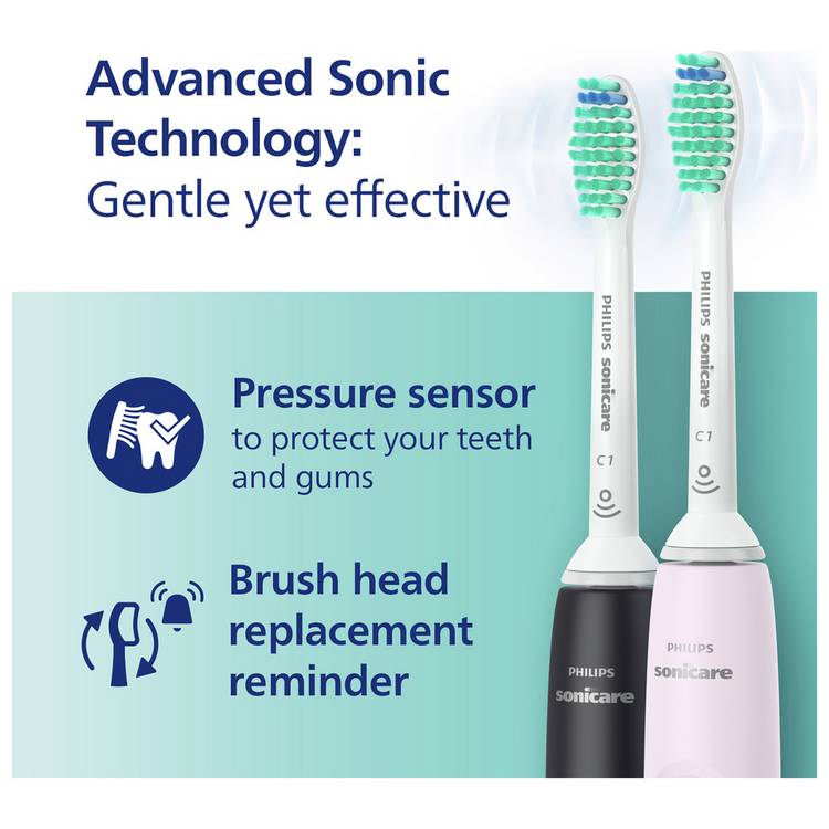 Philips Sonicare 3100 electric toothbrush dual pack black pink, UK version