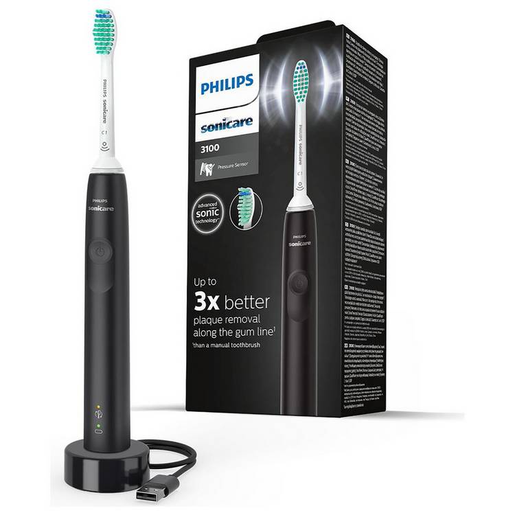 Philips Sonicare 3100 electric toothbrush black, imported from the UK