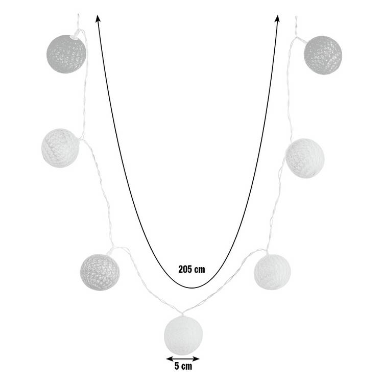Argos Home Bright Ball string lights 2m - British product