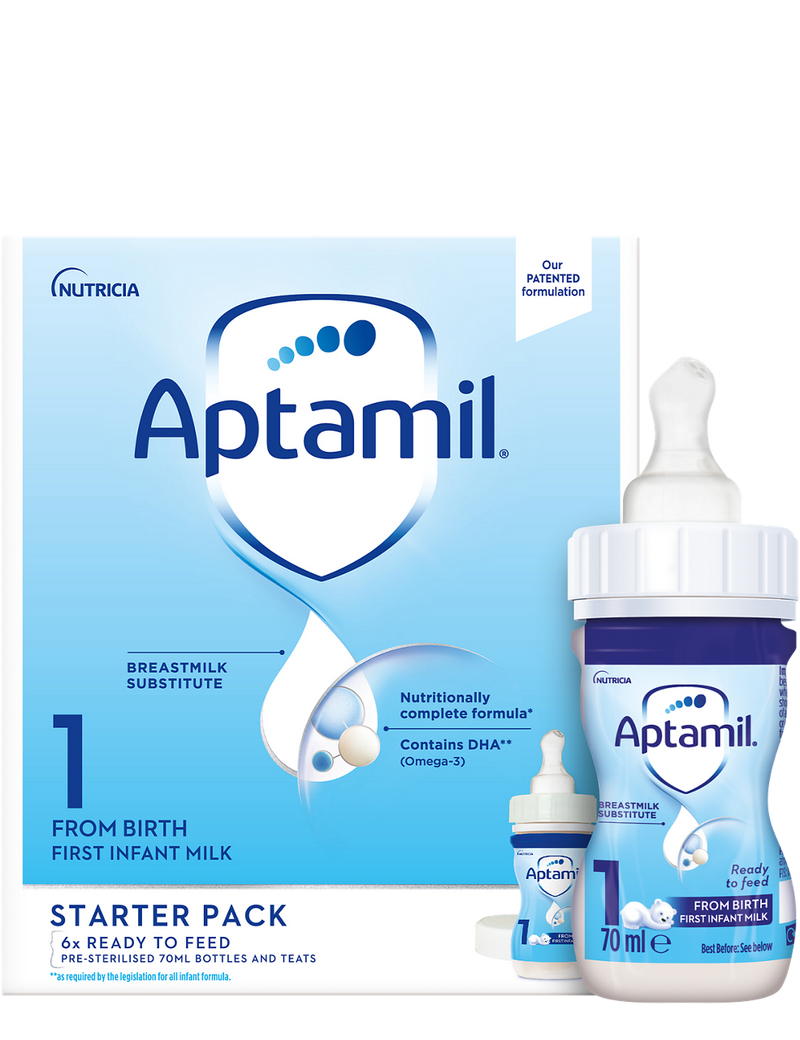 Aptamil first infant milk ready to feed starter pack 6x70ml - British product