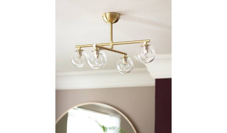 Habitat Chuck flush ceiling light brushed brass, UK version