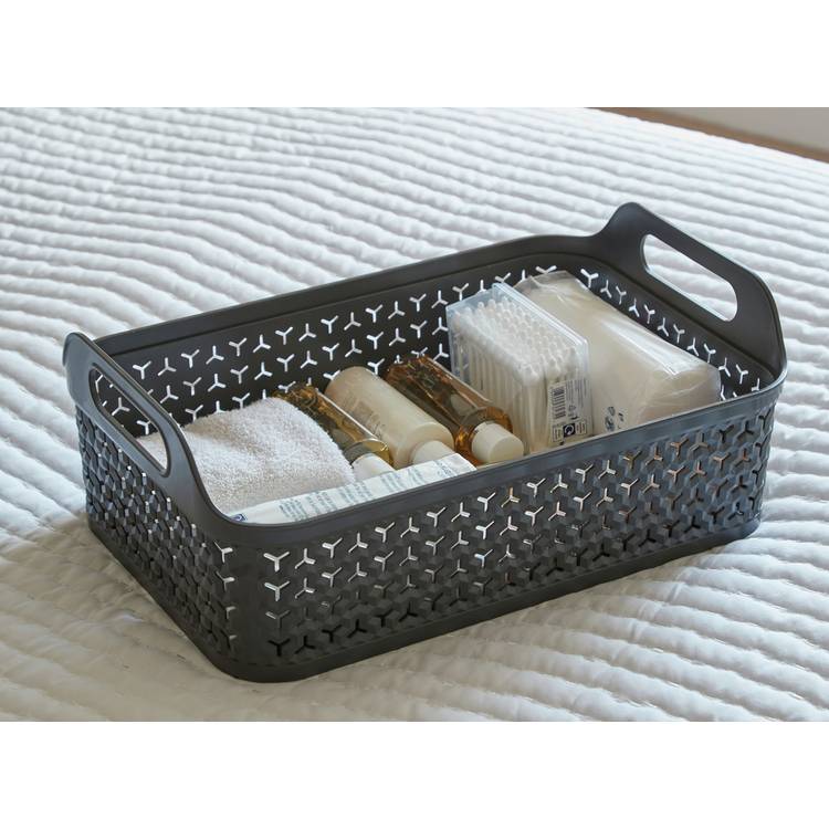 Strata storage baskets shallow with lids 3x12L, imported from the UK