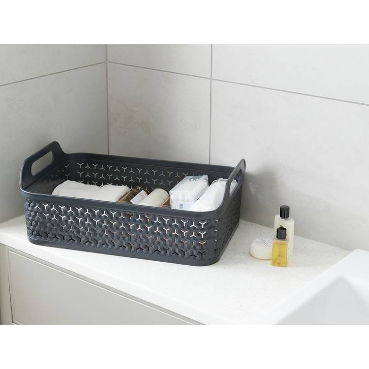 Strata storage baskets shallow with lids 3x12L, imported from the UK