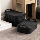 Strata storage baskets shallow with lids 3x12L, imported from the UK