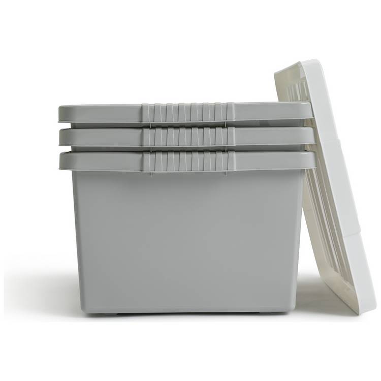 Argos Home storage boxes set of three light grey - British product
