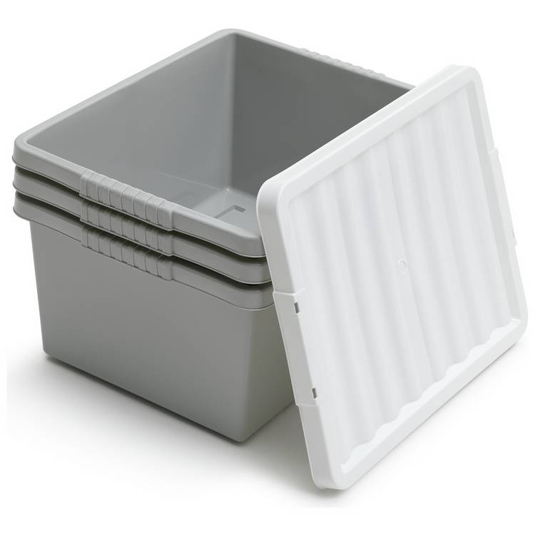 Argos Home storage boxes set of three light grey - British product