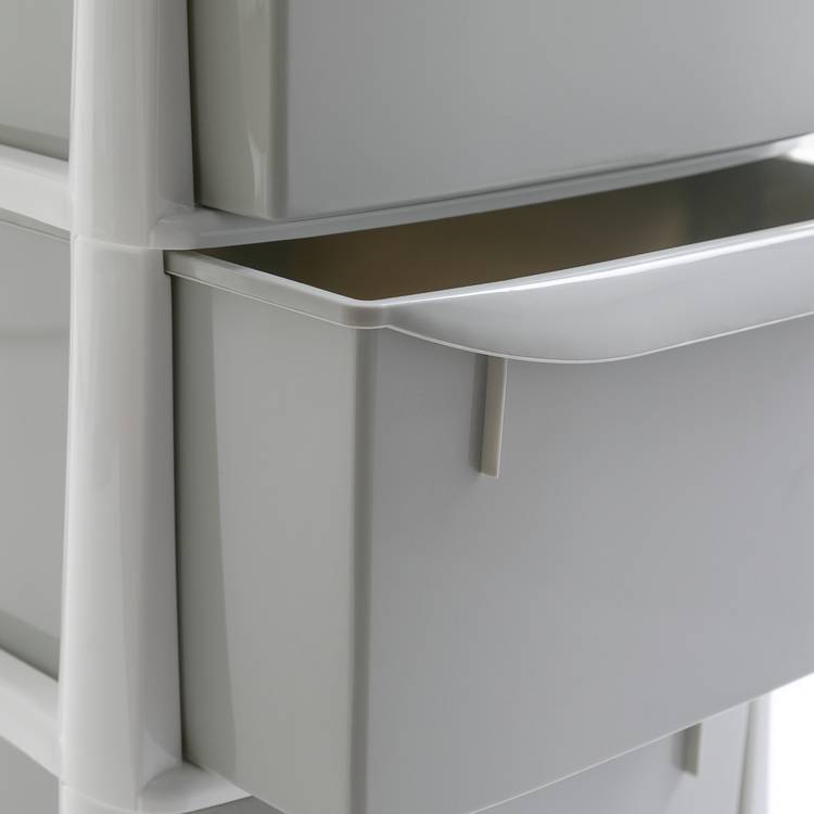 Argos Home plastic drawers 4 drawer light grey, imported from the UK