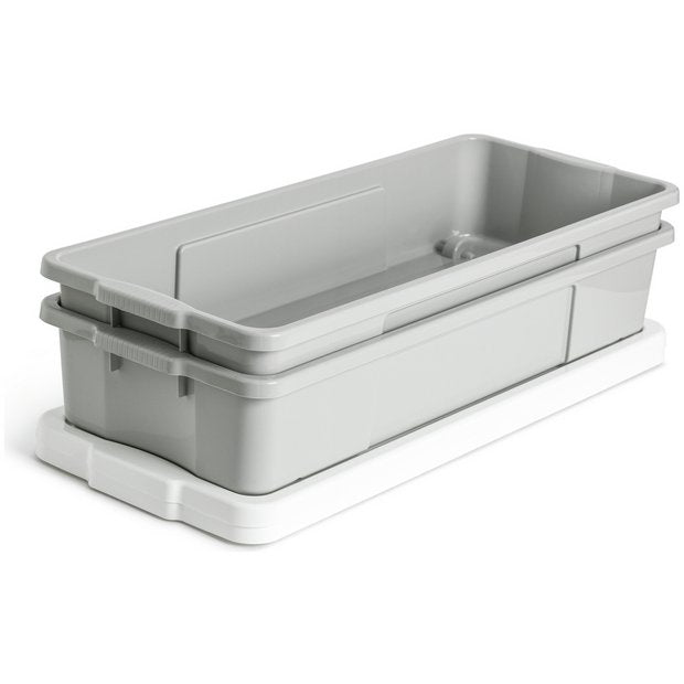 Argos Home wheeled underbed storage boxes grey 2x45L, imported from the UK