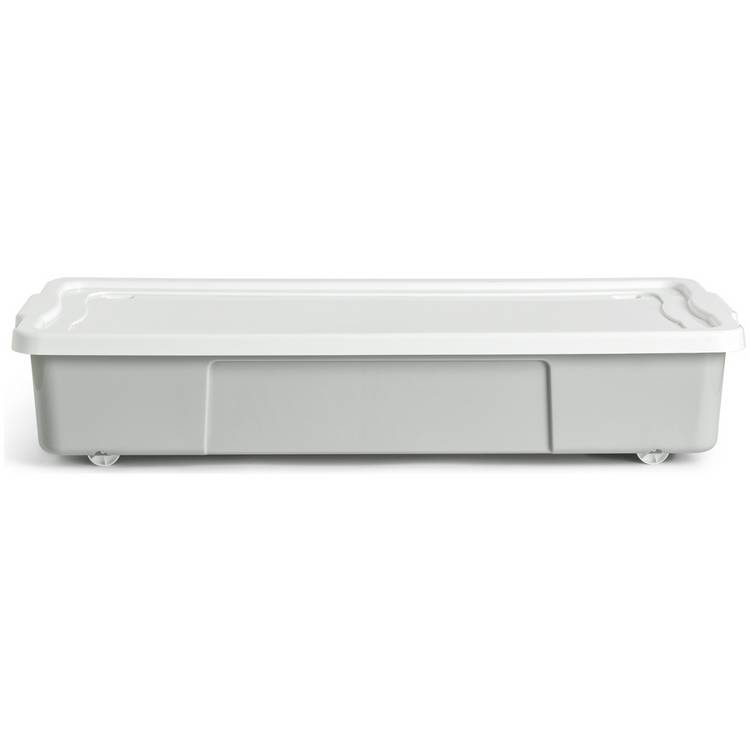Argos Home wheeled underbed storage boxes grey 2x45L, imported from the UK